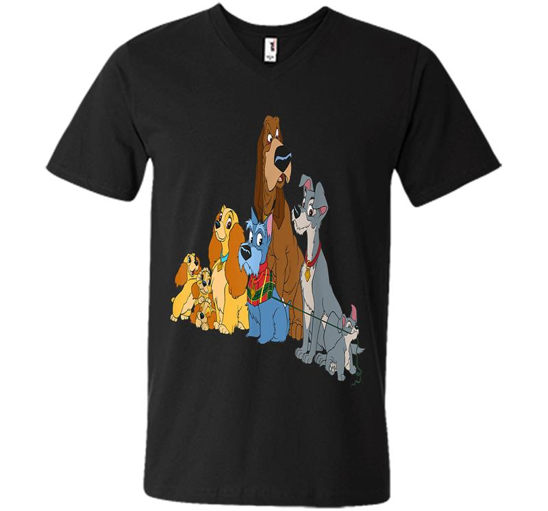 Disney Lady And The Tramp Dogs V-neck T-shirt