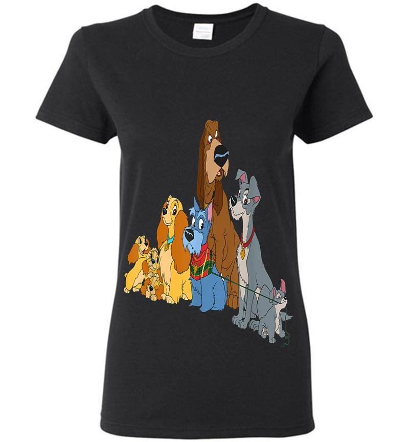 Disney Lady And The Tramp Dogs Womens T-shirt