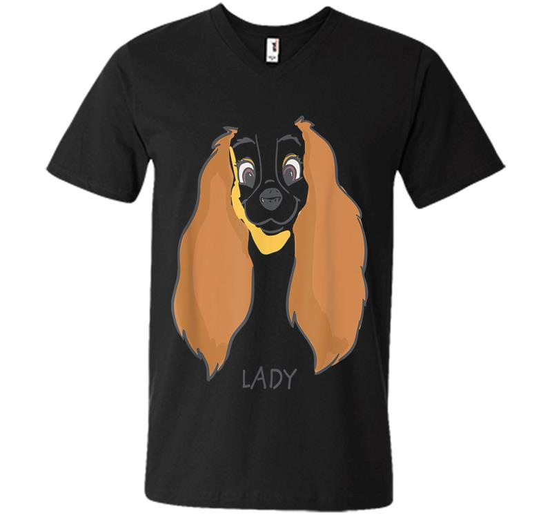 Disney Lady And The Tramp Lady Face Sketch Costume V-neck T-shirt