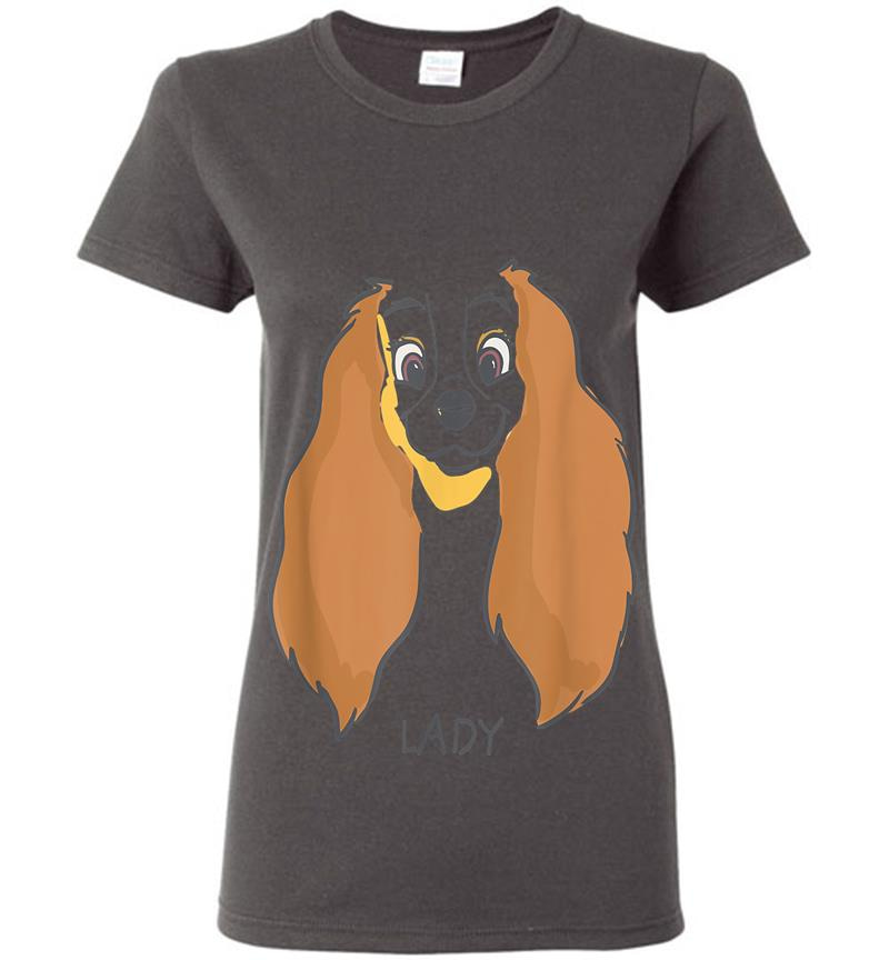Inktee Store - Disney Lady And The Tramp Lady Face Sketch Costume Womens T-Shirt Image