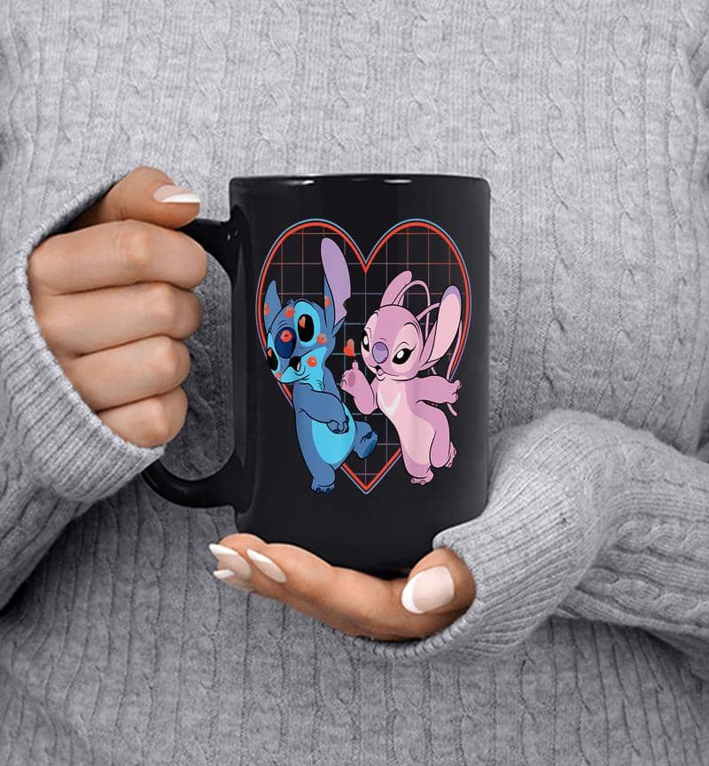 Disney Lilo And Stitch Angel Heart Kisses Mug