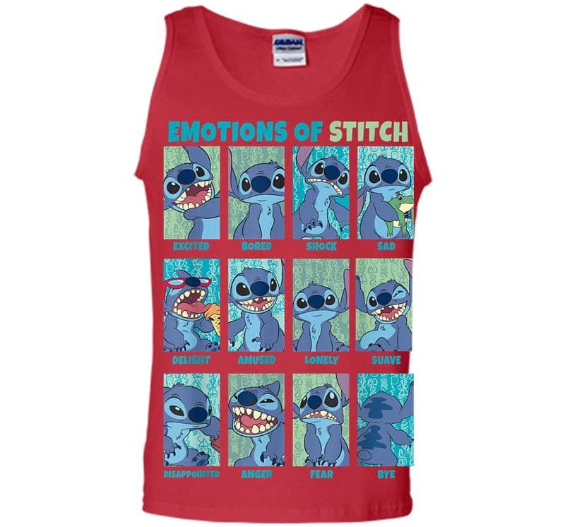 Inktee Store - Disney Lilo Stitch Emotions Of Stitch Panels Men Tank Top Image