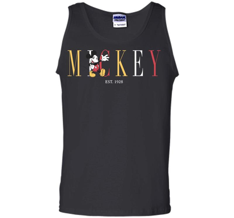 Disney Mickey And Friends Mickey Mouse Est. 1928 Simple Text Men Tank Top