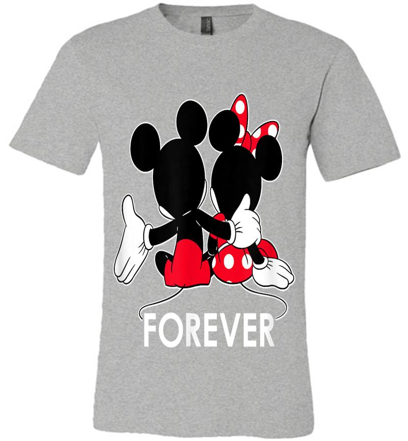 Inktee Store - Disney Mickey And Minnie Mouse Silhouettes Forever Premium T-Shirt Image