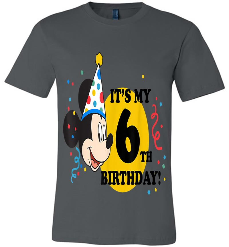 Disney Mickey Mouse 6Th Birthday Premium T-Shirt