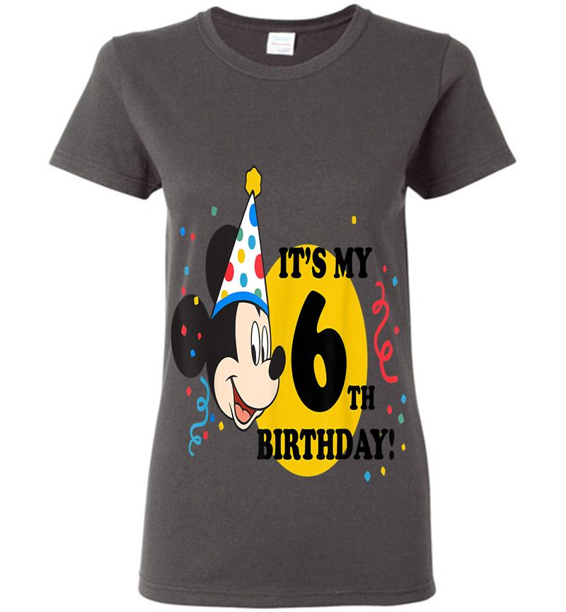 Inktee Store - Disney Mickey Mouse 6Th Birthday Womens T-Shirt Image