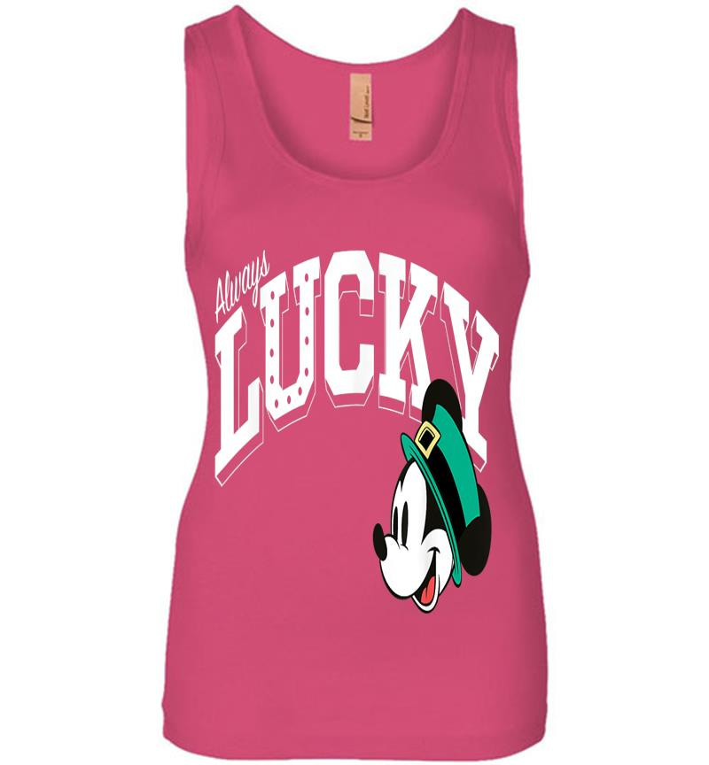 Inktee Store - Disney Mickey Mouse Always Lucky St. Patrick'S Day Womens Jersey Tank Top Image