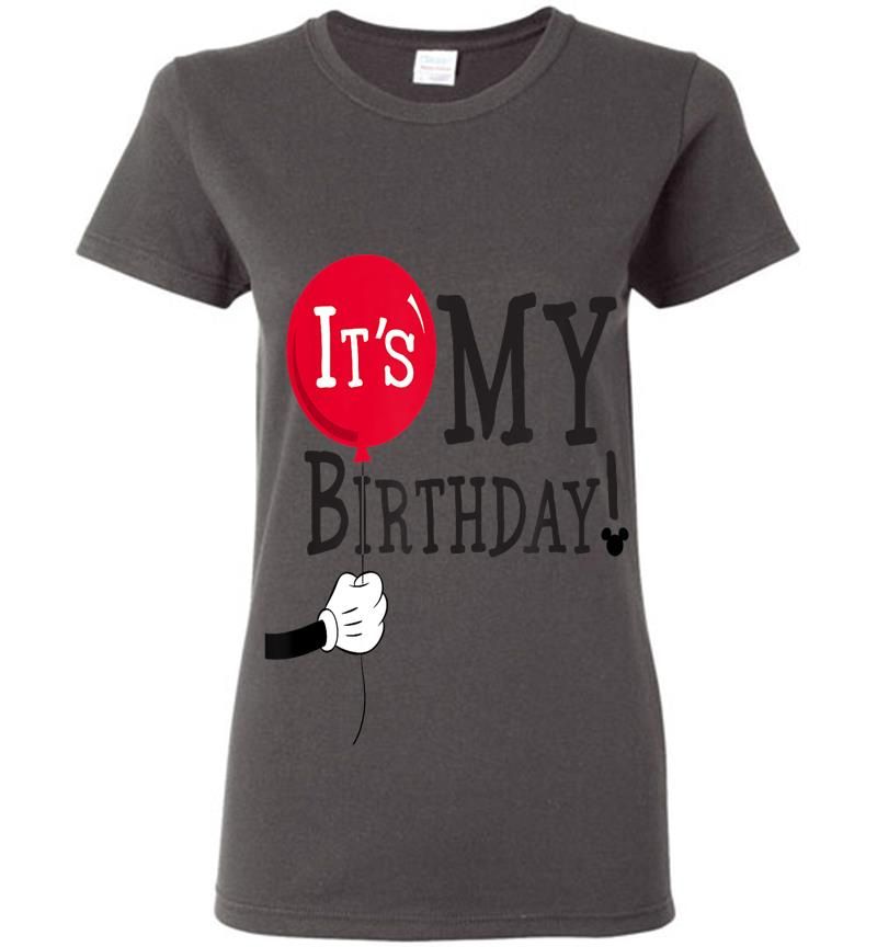 Inktee Store - Disney Mickey Mouse Balloon It'S My Birthday Womens T-Shirt Image