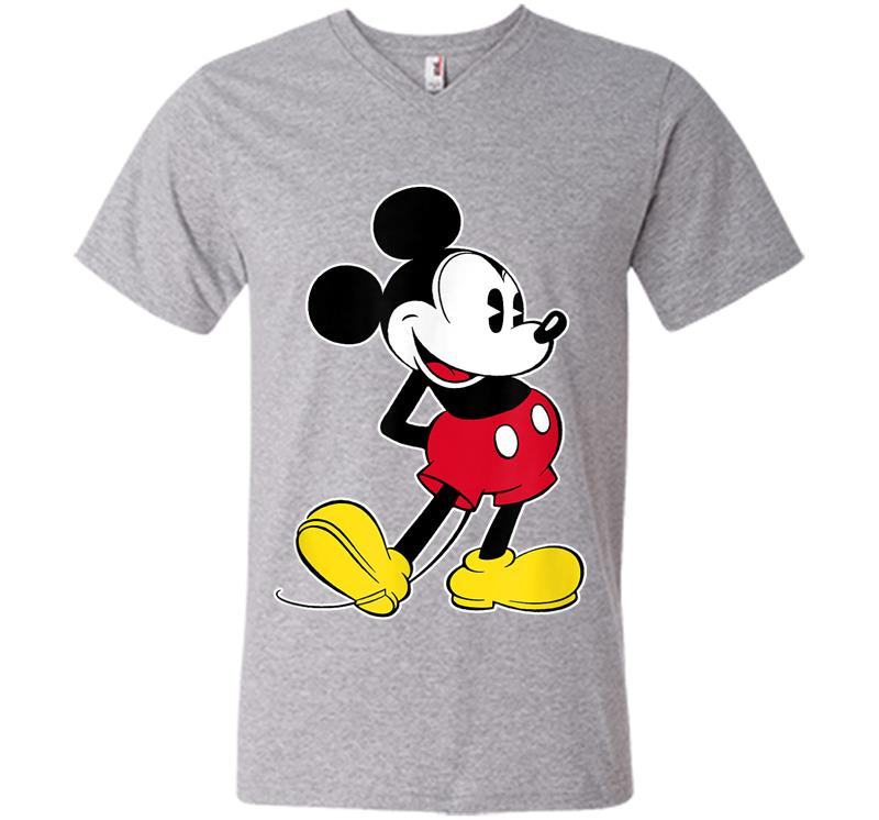 Inktee Store - Disney Mickey Mouse Classic Pose V-Neck T-Shirt Image