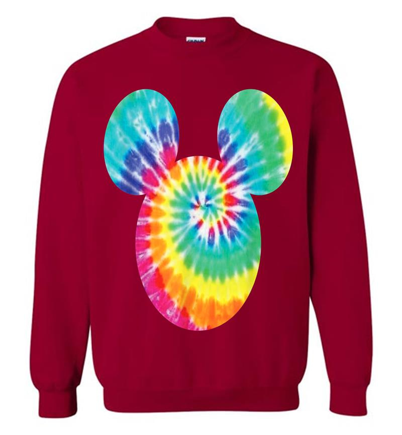Inktee Store - Disney Mickey Mouse Icon Rainbow Tie-Dye Sweatshirt Image