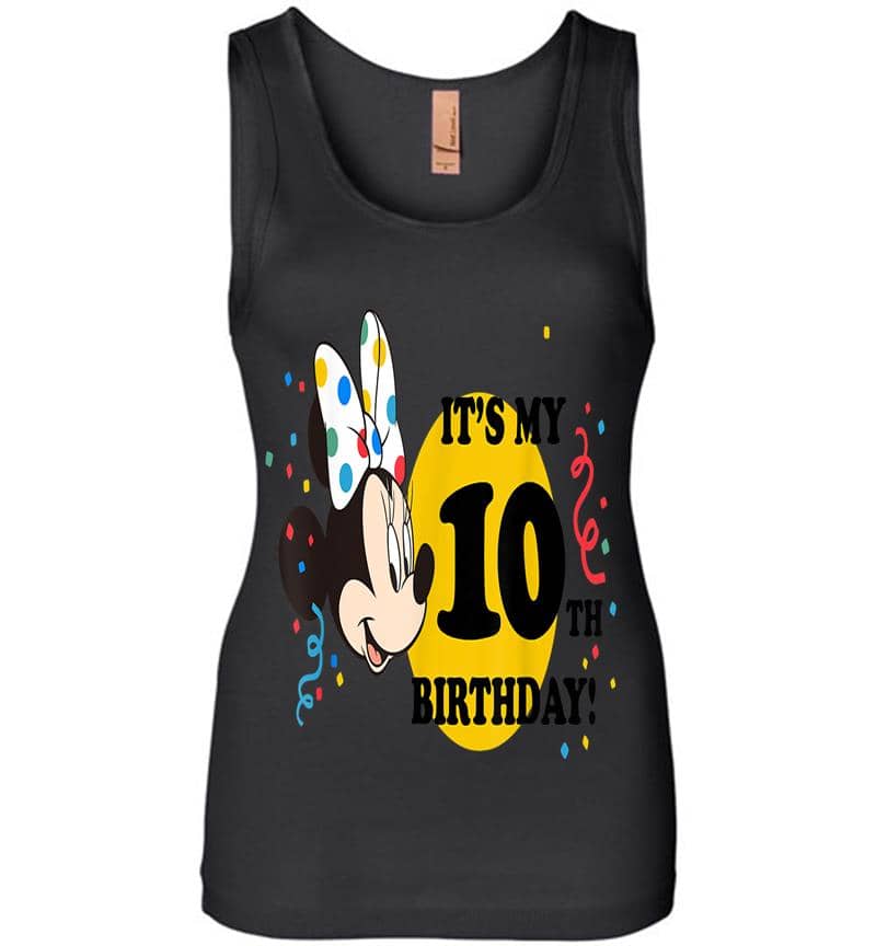 Disney Minnie Mouse 10th Birthday Womens Jersey Tank Top