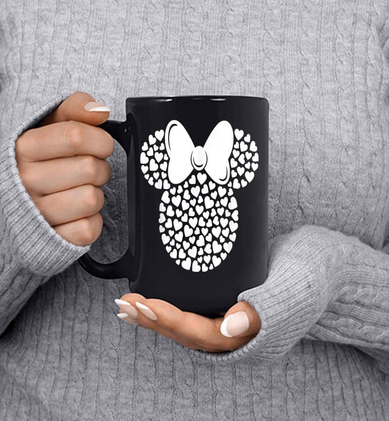 Disney Minnie Mouse Icon Filled With White Hearts Mug
