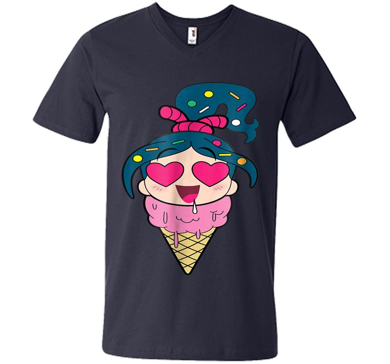 Inktee Store - Disney Ralph Breaks The Internet Vanellope Ice Cream V-Neck T-Shirt Image