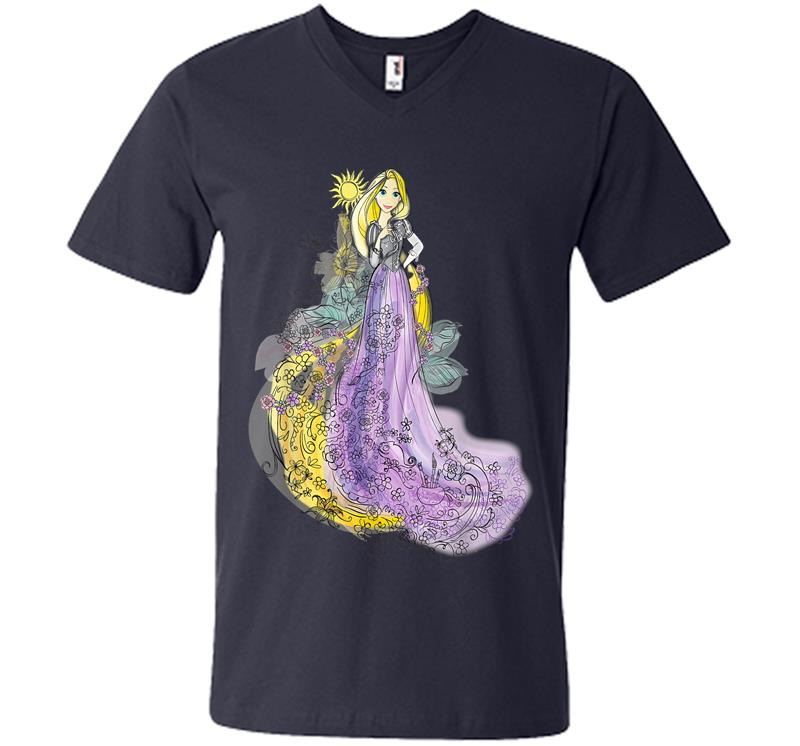 Inktee Store - Disney Rapunzel Watercolor V-Neck T-Shirt Image