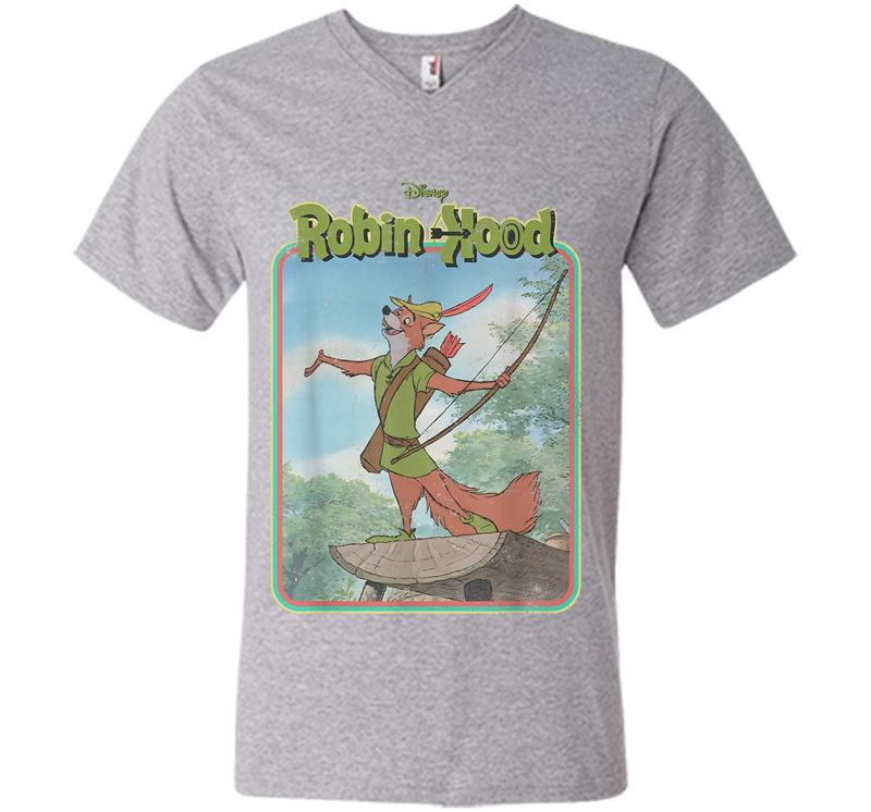 Inktee Store - Disney Robin Hood Retro V-Neck T-Shirt Image