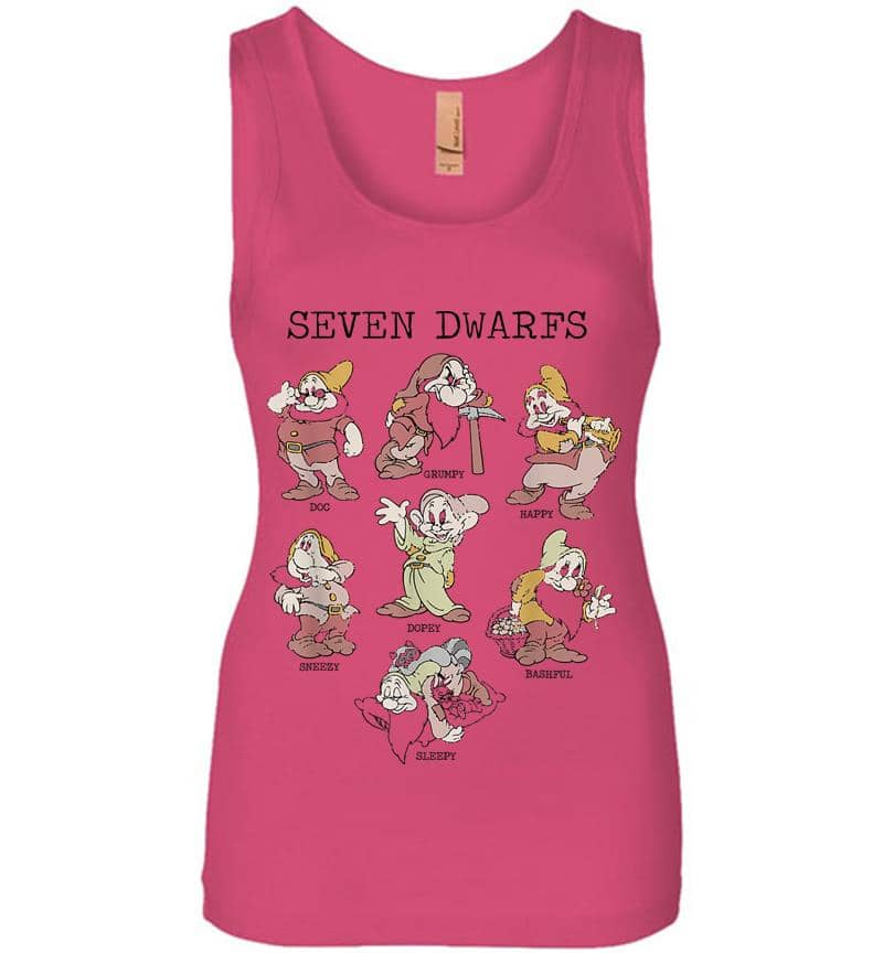 Inktee Store - Disney Snow White Seven Dwarfs Portraits Womens Jersey Tank Top Image
