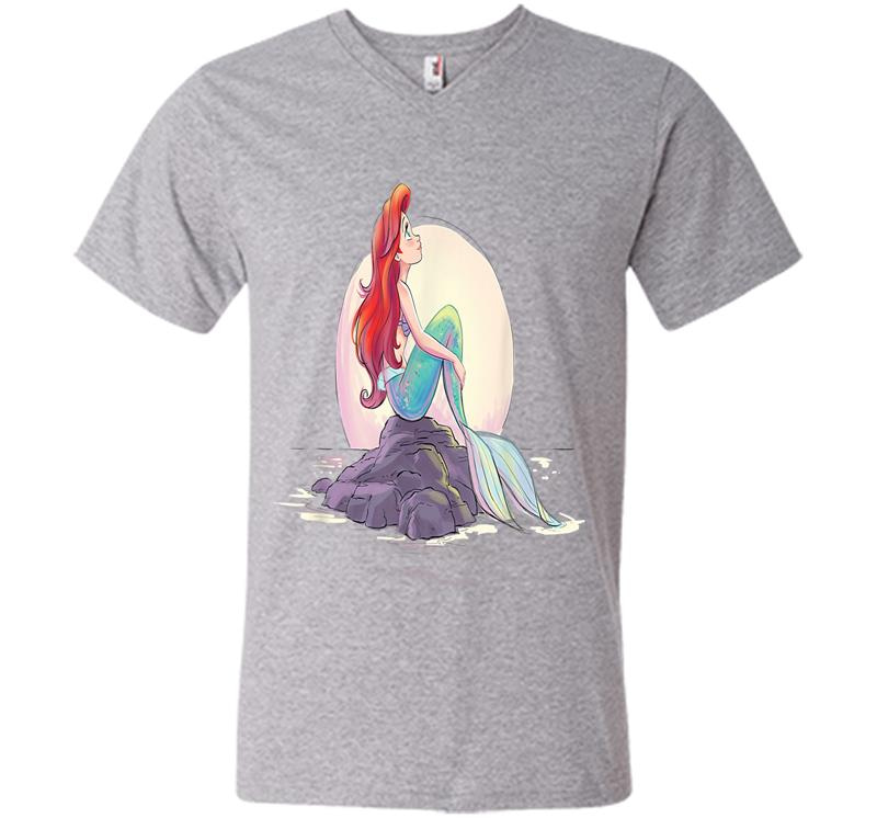 Inktee Store - Disney The Little Mermaid Ariel Shore Dream V-Neck T-Shirt Image
