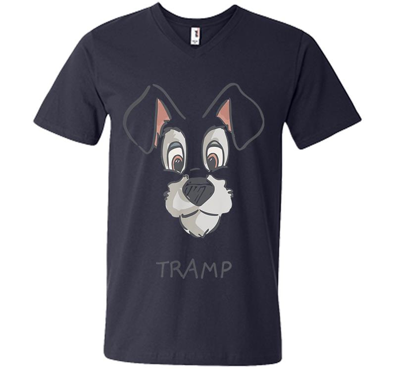 Inktee Store - Disney Tramp Drawing Lady And The Tramp Costume V-Neck T-Shirt Image