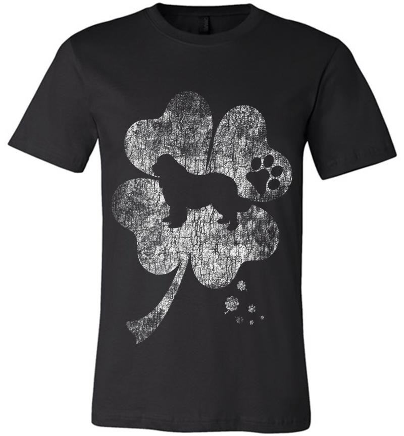 Inktee Store - Distressed Newfoundland Dog St Patricks Day Dog Lover Premium T-Shirt Image