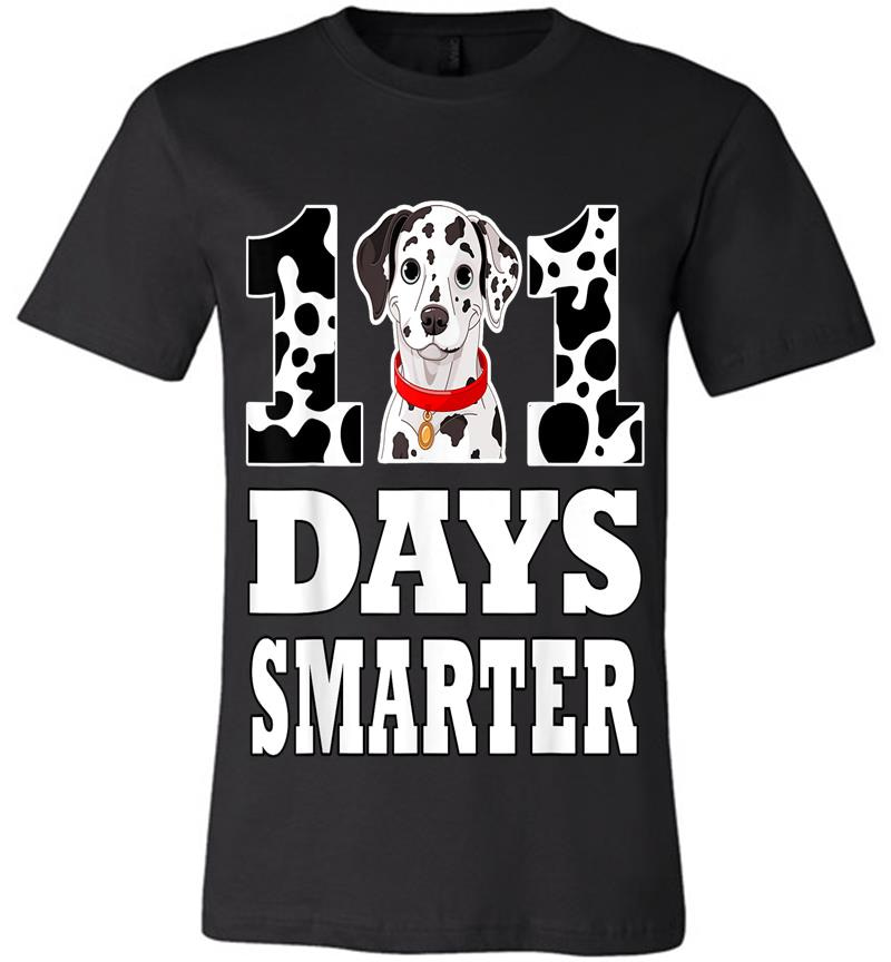 Inktee Store - Dog 101 Days Smarter Dalmatian Funny Premium T-Shirt Image