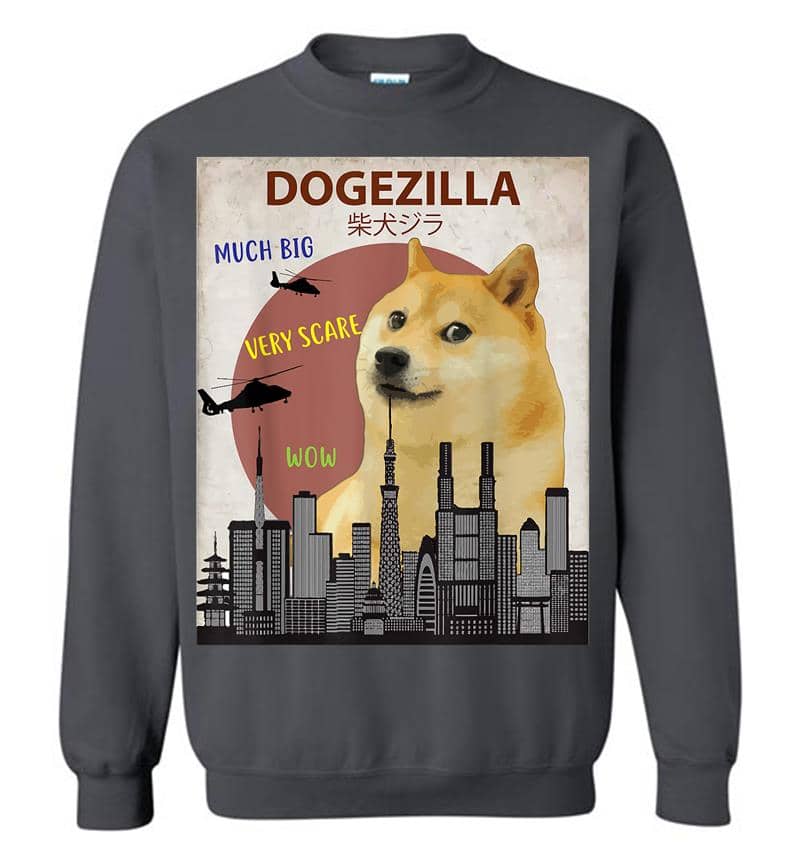 Inktee Store - Dogezilla Funny Doge Meme Shiba Inu Dog Sweatshirt Image