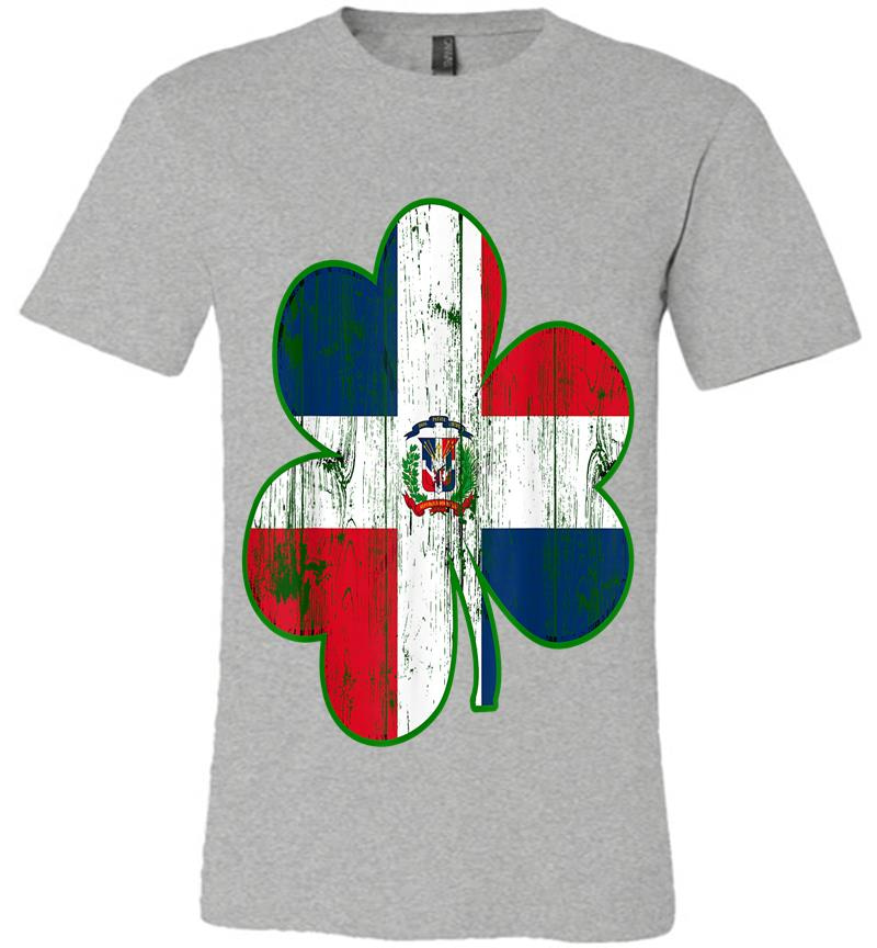 Inktee Store - Dominican Flag Irish Shamrock St Patricks Day Premium T-Shirt Image
