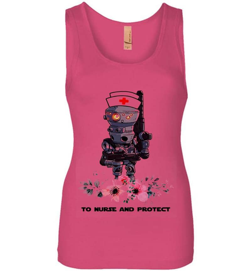 Inktee Store - Droid To Nurse And Protect Star Wars Womens Jersey Tank Top Image