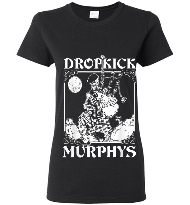 Dropkick Murphys Skeleton Piper Tee Official Merchandise Womens T-Shirt