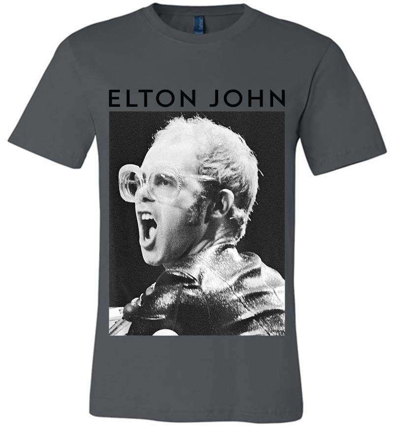 Elton John Official Black &Amp; White Photo Premium T-Shirt