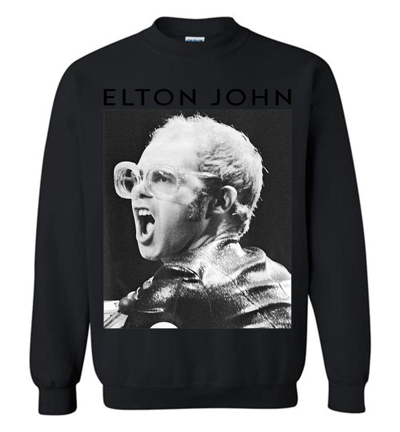 Elton John Official Black &Amp; White Photo Sweatshirt