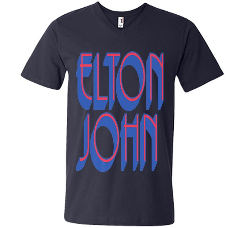 Inktee Store - Elton John Official Text Logo Premium V-Neck T-Shirt Image