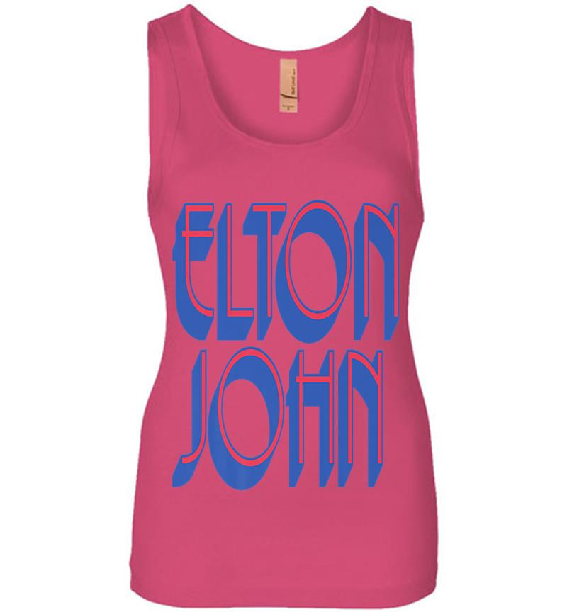 Inktee Store - Elton John Official Text Logo Premium Womens Jersey Tank Top Image