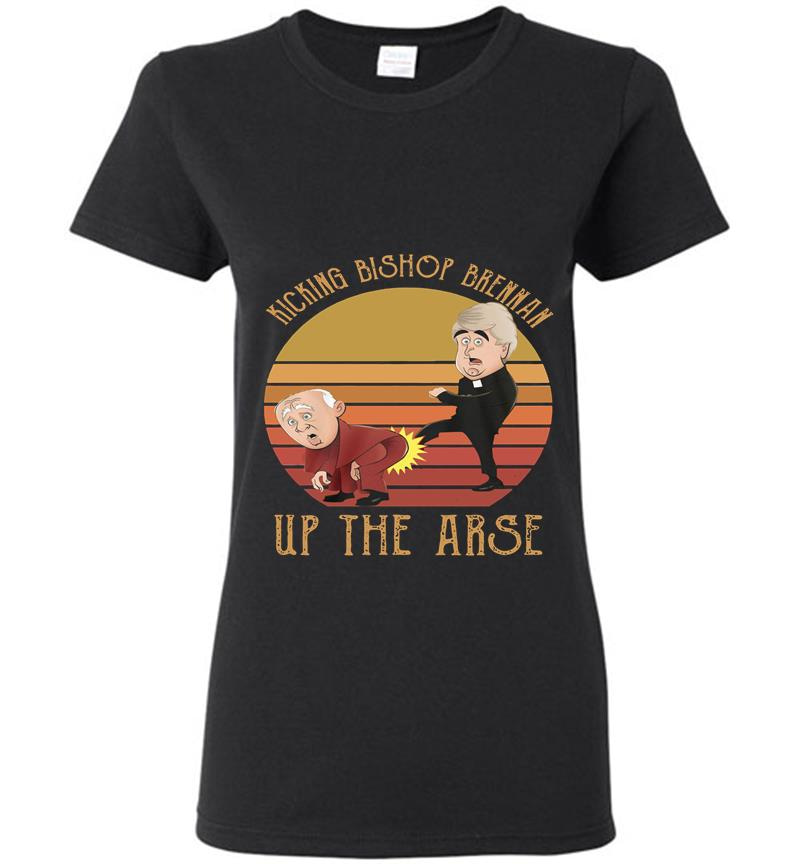 Father Ted Kicking Bishop Brennan Up The Arse Vintage Womens T-Shirt