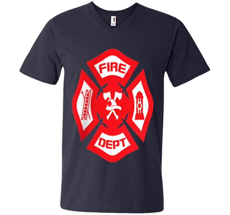 Inktee Store - Fire Departt Uniform - Official Firefighter Gear V-Neck T-Shirt Image