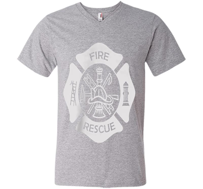 Inktee Store - Firefighter Uniform - Official Fire Gear V-Neck T-Shirt Image