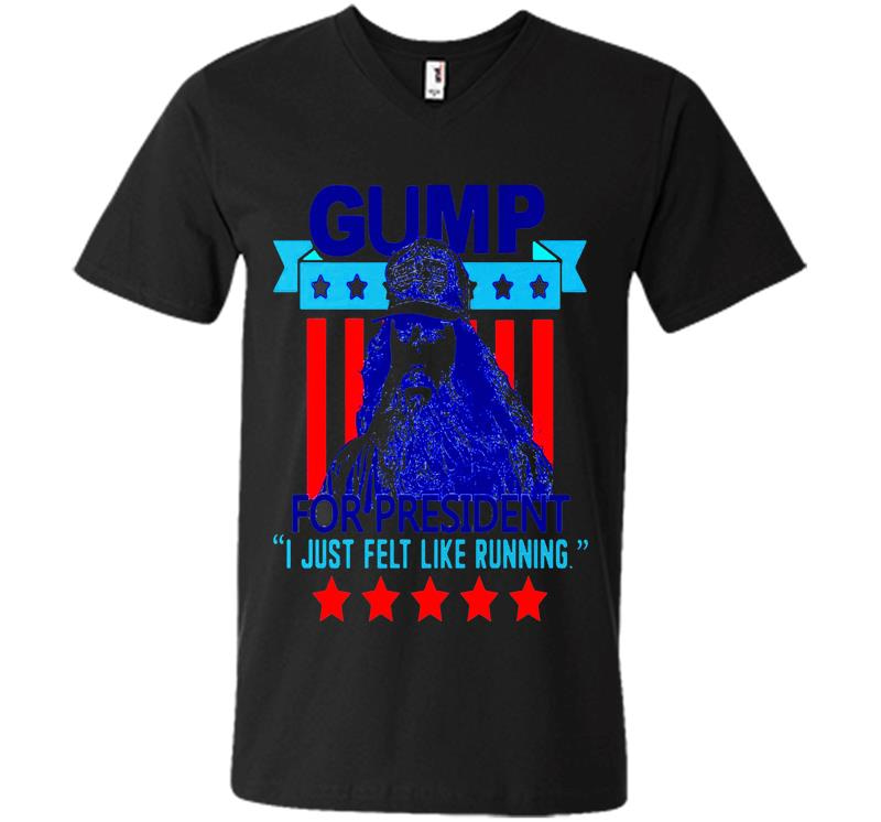 Forrest Gump For President I Hust Felt Like Running V-Neck T-Shirt