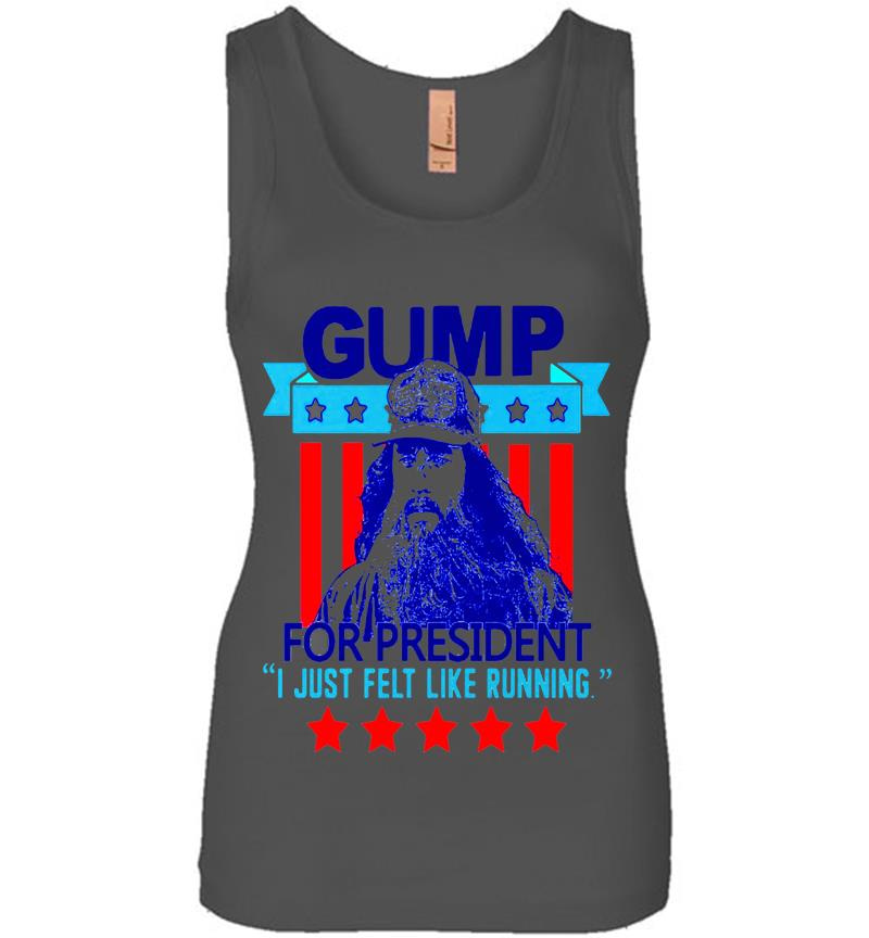 Inktee Store - Forrest Gump For President I Hust Felt Like Running Womens Jersey Tank Top Image