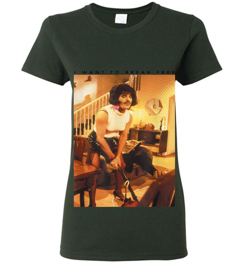 Inktee Store - Freddie Mercury Official I Want To Break Free Hoover Womens T-Shirt Image