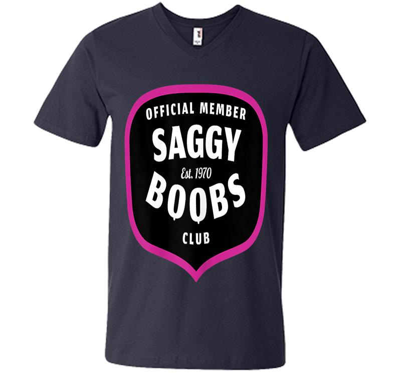 Inktee Store - Funny 50Th Birthday 1970 Official Member Saggy Boobs Club V-Neck T-Shirt Image