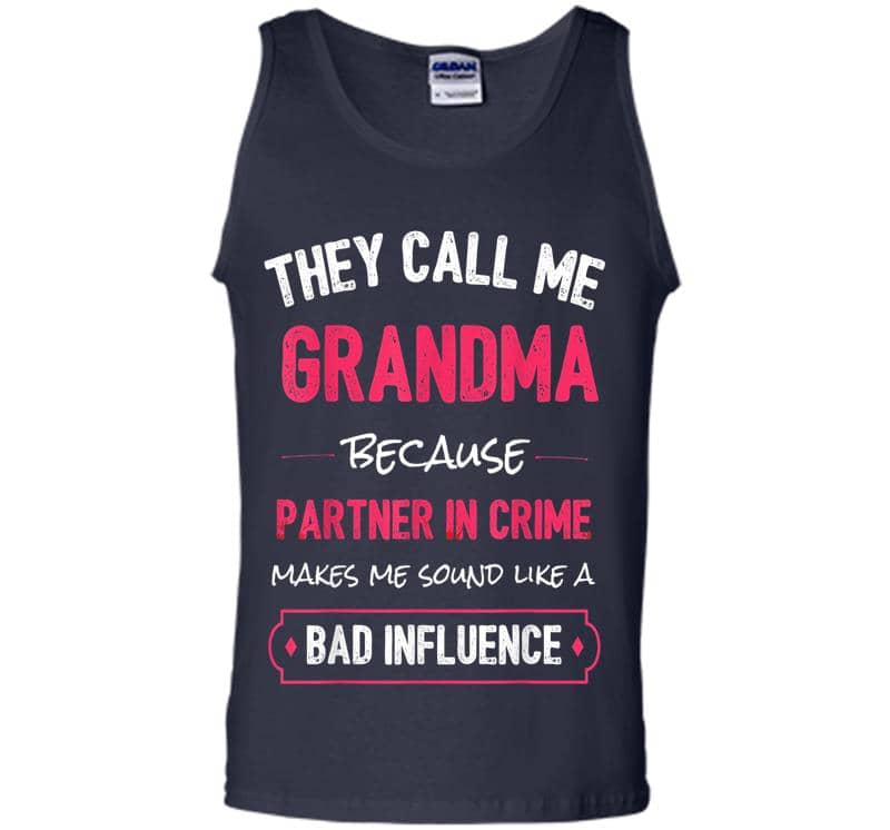 Inktee Store - Funny Grandma , Grandma Partner In Crime Mens Tank Top Image