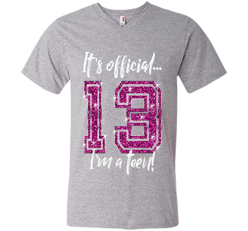 Inktee Store - Funny Official 13Th Birthday For Ns V-Neck T-Shirt Image