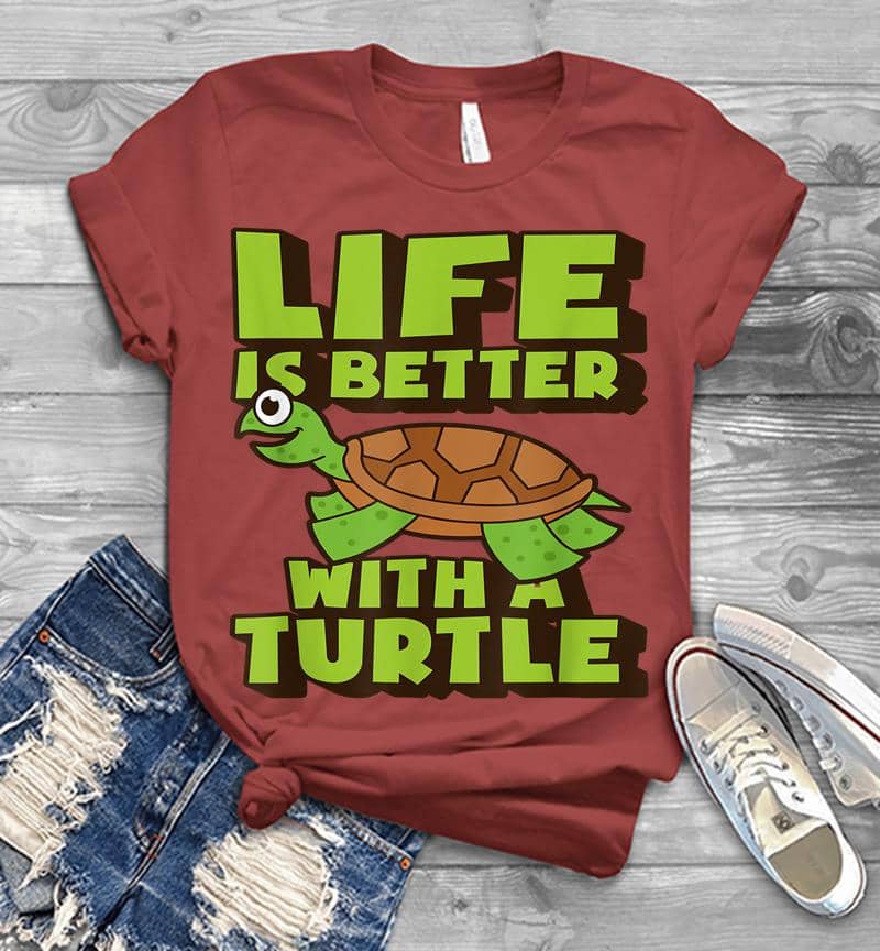 Inktee Store - Funny Turtle Life Is Better With A Turtle Mens T-Shirt Image
