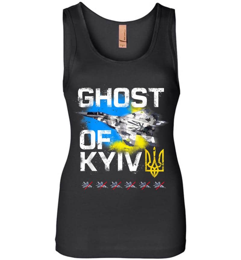 Ghost Of Kyiv Ukraine Fighter Jet Women Jersey Tank Top