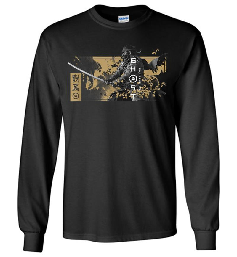 Ghost Of Tsushima Katana With Falling Leaves Long Sleeve T-Shirt