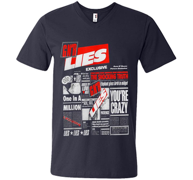 Inktee Store - Guns N' Roses Official Lies V-Neck T-Shirt Image
