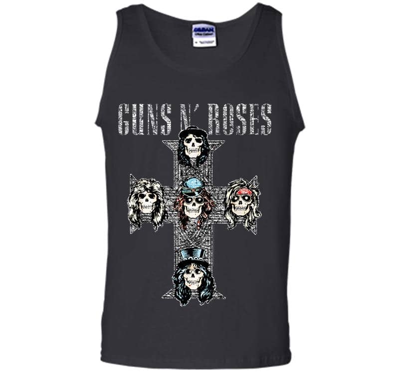 Inktee Store - Guns N' Roses Official Vintage Cross Mens Tank Top Image