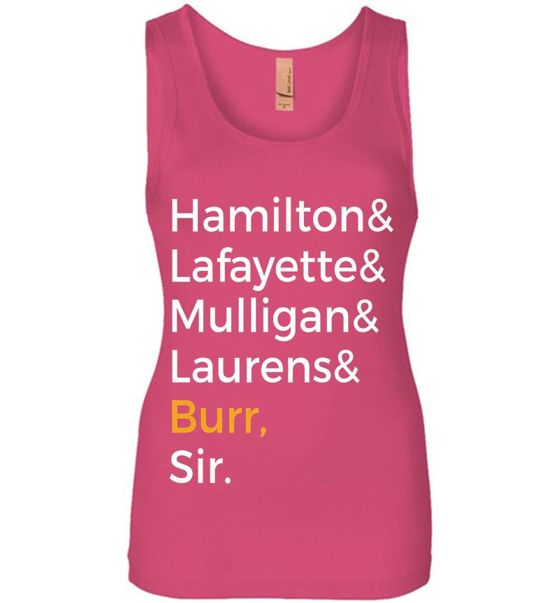 Inktee Store - Hamilton, Laurens, Lafayette, Mulligan, Burr, Sir Womens Jersey Tank Top Image