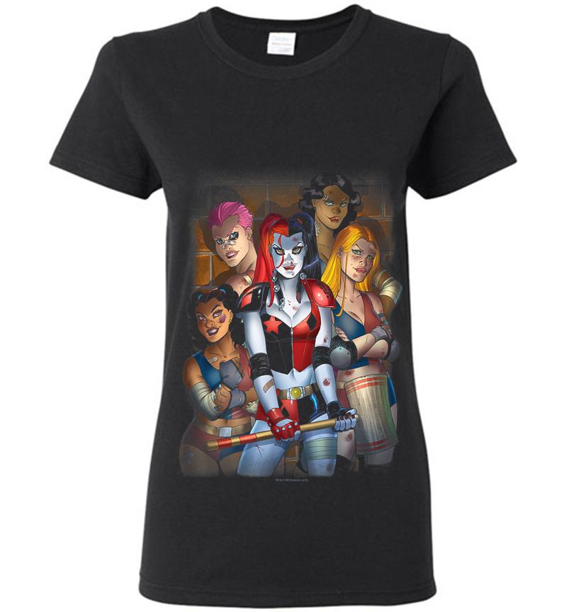 Harley Quinn And Bad Girls Womens T-Shirt