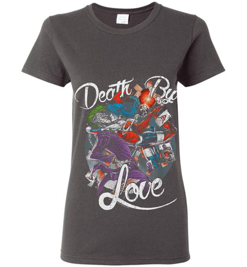 Inktee Store - Harley Quinn Joker Death By Love Womens T-Shirt Image