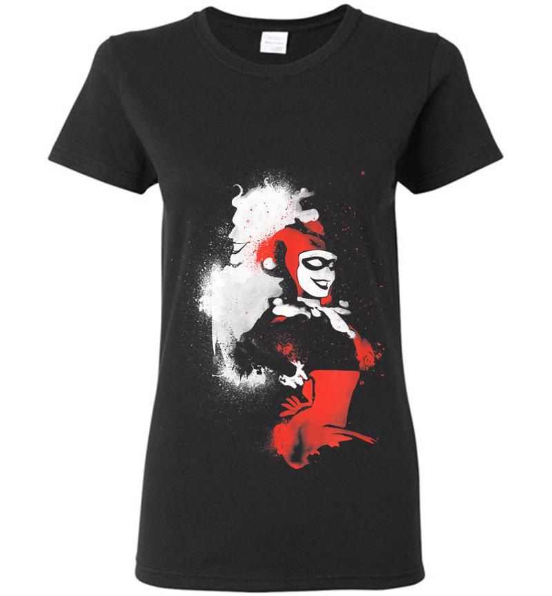 Harley Quinn Splattered Couple Womens T-Shirt